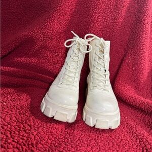 Sam Edelman Circus Cream Lace-Up Boots